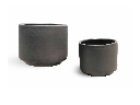 VISTA TUMBLER NOIR PLANTER, DARK BROWN, SET OF 2 - 12.5" X 10.5", 10.0"X8.5"
