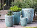 TALL MILANO CONE PLANTERS, CORAL GROVE, SET OF 4- 21.5"X27.0", 17"X23", 13"X18", 11"X14