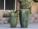 TALL CONE PLANTER, MOSS GREN, SET OF 2- 17.5"X27", 13"X22.5"