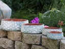 HANDTHROWN HEXAGON BOWLS, AEGEAN BLUE, SET OF 4- 12.5" X 4.5", 10.0" X 3.5", 8.0" X 3.0", 6.5" X 2.5"