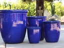 HIGH CANA POTS, FALLING BLUE, SET OF 4 - 24"X27", 20"X22", 16"X19", 12"X11"