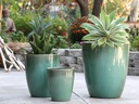 CONE PLANTER, GREEN STREAM, SET OF 3- 18.5"x21.0" , 13.5"x16.5", 10.0"x12.0"