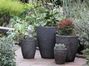 XLG CONE PLANTER, SILVER ROCK, SET OF 4 - 24.0" X 27.5", 18.5" X 21.0", 13.5" X 16.5", 10.0" X 12.0"
