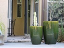 BARREL TALL PLANTER, FERN GREEN , SET OF 2 - 22"X32.5", 18"X26"