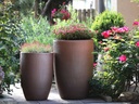 TALL BARREL PLANTER, ORGANIC CLAY, SET OF 2 - 22"X32.5", 18"X26"