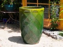 MEDIUM HIGH DIAMOND PLANTER, FERN GREEN, SET OF 3 - 18.0" X 26.0", 14.0" X 20.5", 11.0" X 16.0"