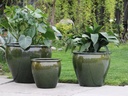 FISH BOWL POTS, FERN GREEN, SET OF 3 - 30.0''X25.0'', 23.0''X21.0'', 17.5''X17.0''
