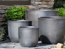 EGG SHELL POTS, MATTE BLACK, SET OF 4  22.5" X 18.0", 17.5" X 15.0", 14.0" X 12.0", 11.5" X 12.0"