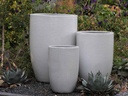 MID HEIGHT BARREL PLANTER, WHITE WHITE, SET OF 3- 18.0"x26.0", 14.0"x20.5", 11.5"x16.5"