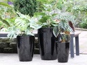 SLIM ROUND PLANTER, BLACK, SET OF 3 - 16.0" X 24.0", 14.0" X 18.5", 11.0 X 15.0"