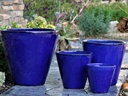 TAPERED CYLINDRICAL PLANTER, FALLING BLUE, SET OF 4 - 19.0" X 19.0", 15.5" X 15.5", 11.5" X 11.5", 9.0" X 9.0"