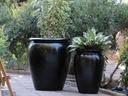 MANHATTAN JAR PLANTER,BLACK, SET OF 2- 22.5" X 27.5", 14" X 22"