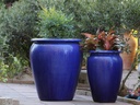 MANHATTAN JAR PLANTER, FALLING BLUE, SET OF 2- 22.5" X 27.5", 14" X 22"