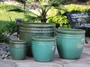 DECOR PLANTER, GREEN STREAM, SET OF 4 - 24.0" X 22.0", 19.0" X 19.0", 15.5" X 15.0", 12.0" X 12.0"