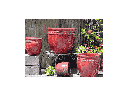 DECOR PLANTER, LAVISH RED, SIZE LARGE, SET OF 4 - 24.0" X 22.0", 19.0" X 19.0", 15.5" X 15.0", 12.0" X 12.0"
