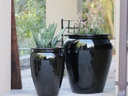 URN SMOOTH FINISHED, BLACK, SET OF 2 - 22.5" X 27.5", 14.0" X 22.0"