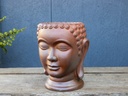 LARGE BUDDHA HEAD PLANTER, ORGANIC CLAY, SIZE A, 17.5" X24.5"