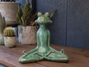 MEDITATION FROG, GREEN STEAM, 14.5"X9.0"X15.0"