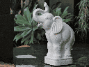 ELEPHANT, WHITE NATURE STONE, 16.0"X11.5"X30.0"