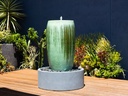 DRUM SHAPE FOUNTAIN, CRYSTAL GREEN, 20"X35"  (BASE/PUMP SOLD SEPERATELY)