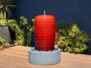 DIAMOND JAR FOUNTAIN, LAVISH RED, 19.5"X35" (BASE/PUMP SOLD SEPERATELY)