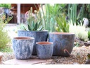 RIMLESS PARCO PLANTER, AEGEAN SEA, SET OF 4 - 23.0" X 19.0", 19.0" X 15.0", 15.0" X 13.0", 11.5" X 10.5"