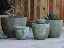 RIMLESS PARCO PLANTER, VERDIGRIS, SET OF 4 - 23.0" X 19.0", 19.0" X 15.0", 15.0" X 13.0", 11.5" X 10.5"