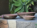 TUSCANSUN BOWL POT, MOSSY RED, 19.5"X5.0", 16.0"X4.0", 11.0"X3.0"