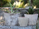 TUSCANSUN POT, WHITE TERRA COTTA, 20.0"X16.0", 17.0"X13.0", 13.0'X10.0"