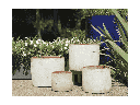 TUSCAN VILLAGE HAND THROWN CYLINDER PLANTER, ATLANTIS SKY, SET OF 4 - 12.5" X 10.5", 10.5" X 9.5", 9.5" X 8.0", 7.0" X 6.5"