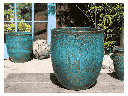 NET PRINTED PLANTER, TROPICAL BLUE, SET OF 3 - 19.5" X 21.0", 15.5" X 17.0", 12.0" X 13.0"
