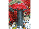 SUWANEE BIRDBATH/LOCKING TOP, TROPICAL RED, 15"X19"