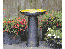 VICHY BIRDBATH/LOCKING TOP, ATOMIC YELLOW, 19"X27.50"