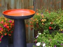 VICHY BIRDBATH/LOCKING TOP, ORANGE, 19"X27.50"