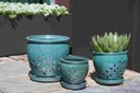 HILO ORCHID POT, JADE, 6" X 5", (SOLD BY CASE OF 6)