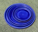 ROUND SAUCER, FALLING BLUE, OD 11.5", ID 9.5"