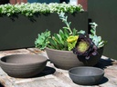 TURN TABLE BOWL, ESPRESSO CLAY, SET OF 3 - 12.0" X 4.2", 9.0" X 3.0", 5.0" X 2.0" (SELL IN CASE OF 2)
