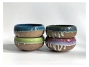CHERRY BLOSSOM BOWLS, MIXED COLORS, 7.5"X3.5", (SOLD IN CASE OF 4)