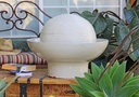 CAMBRIA SPHERE FOUNTAIN, VANILLA, SPHERE: 19.5", BASE: 26.5" X12"