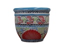 TALAVERA TIERRA LUZ LARGE CAMPANA POT, 15.5" x 15"