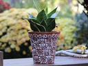 GARDEN VASE POT, MEDIUM, 6" x 6.5", CHRYSANTHEMUM TERRA COTTA, SOLD IN CASE OF 4